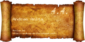 Andrae Anita névjegykártya