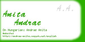 anita andrae business card